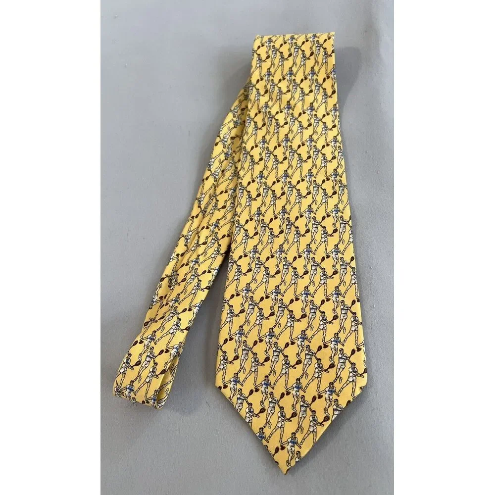 Vintage POLO Ralph Lauren 100% Silk Men's Tie Tennis Made by‎ Hand USA